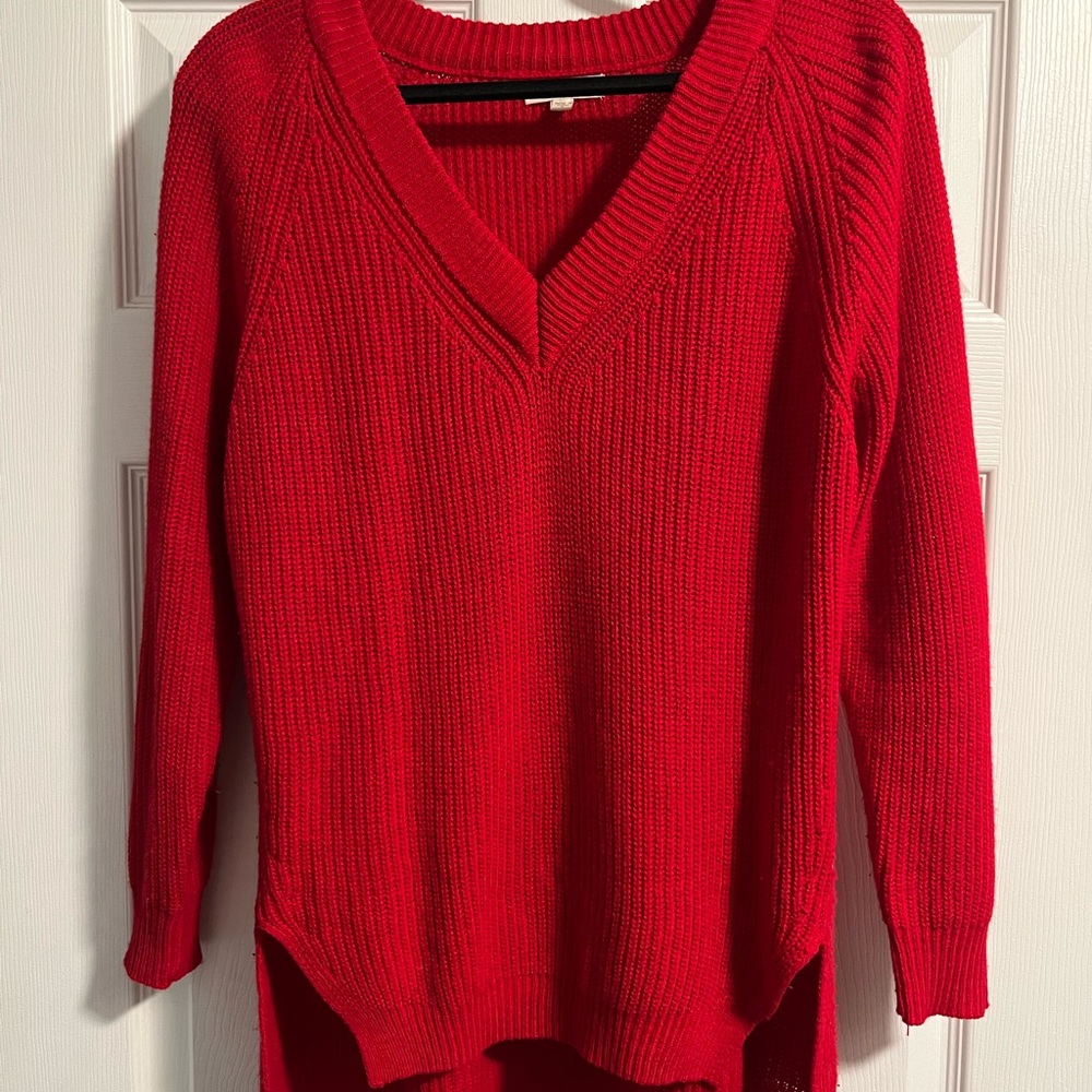 Ultra Flirt Bold Red V-Neck Sweater